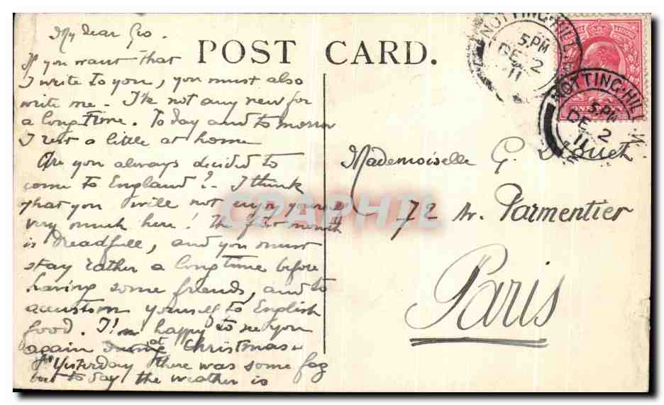 CPA London The House Of Parliament  — Verso