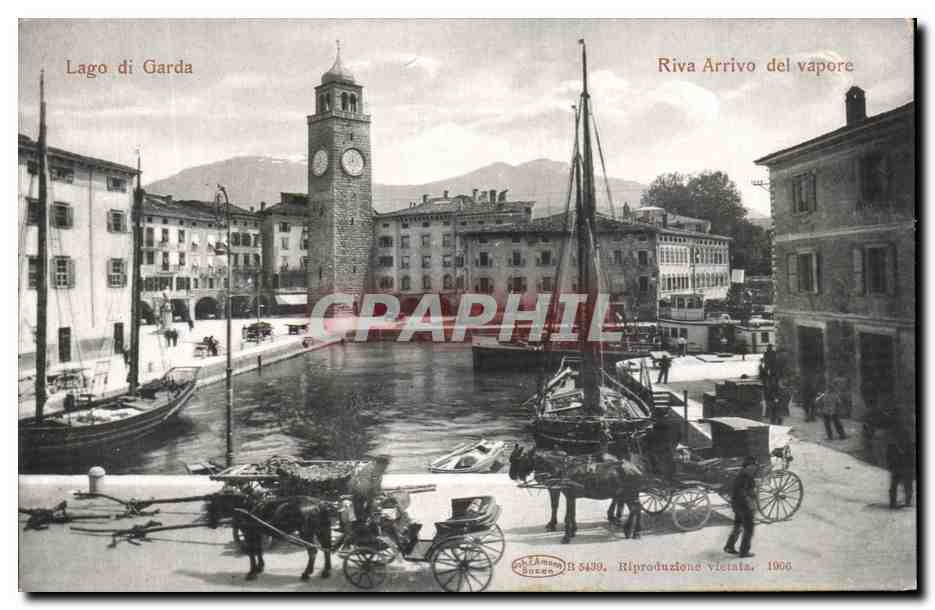 CPA Lago Di Garda Riva Arrivo Del Vapore Bateaux