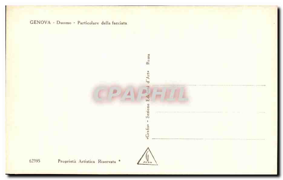 CPA Genova Duomo Particolare Della Facciate  — Rückseite