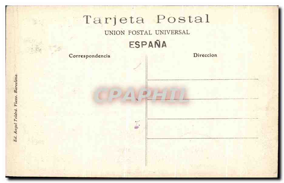 Antike Ansichtskarte Barcelona Palacio de Justicia Y Arco de Triunfo — Rückseite