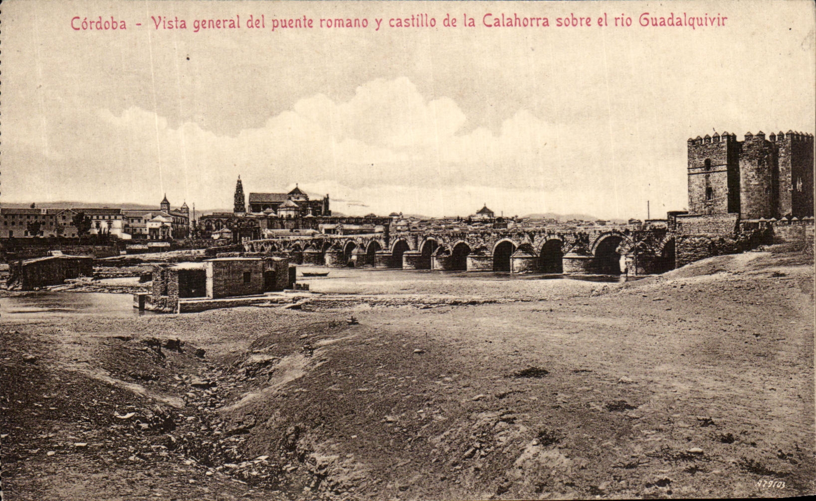 CPA Cordoba Vista Generale Generale del Puente Romano Y Castillo de La Calahorra Sobre Et Rio Guadalquivir 
