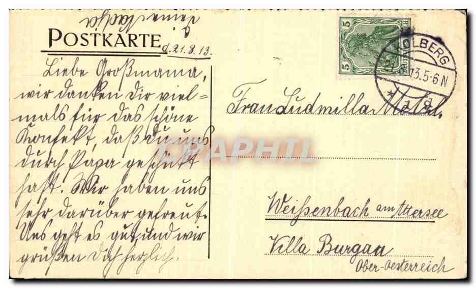 CPA Deutscher Madchenkalender 1913 — Verso