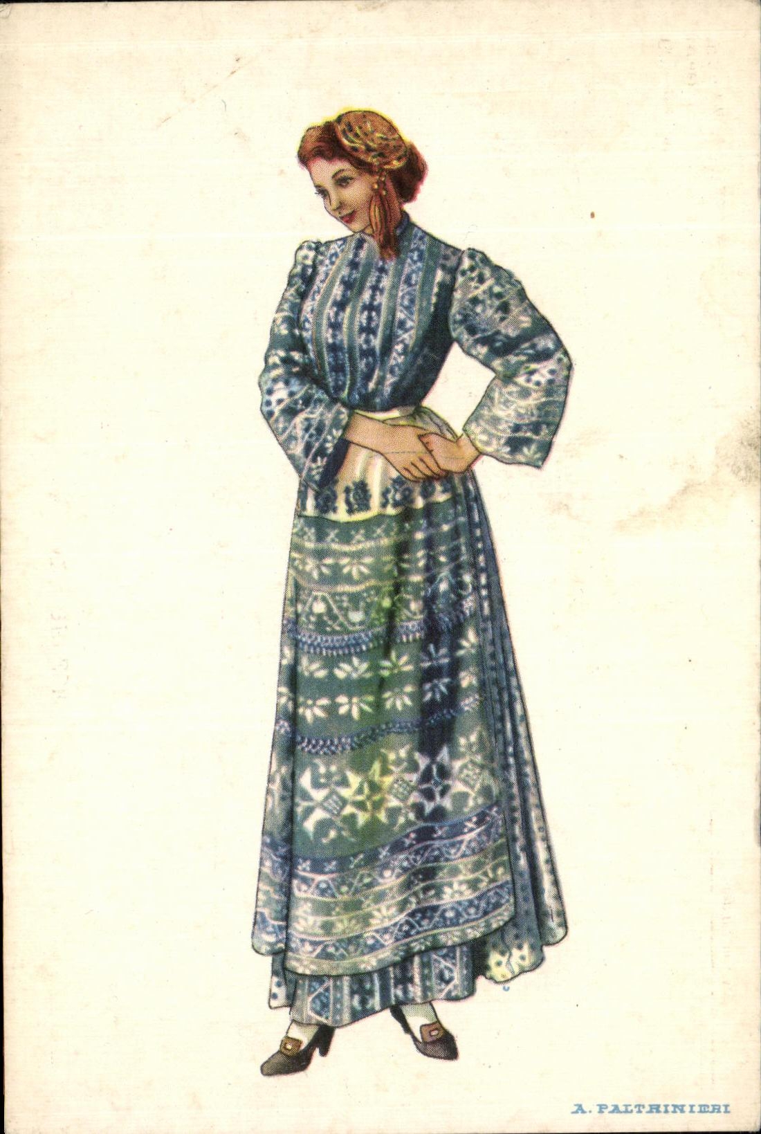 CPA Costume national hellenique de Chypre Folklore Costume