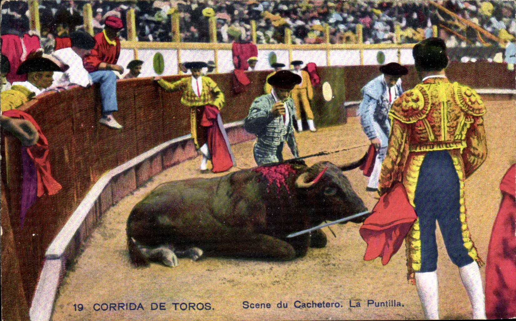 CPA Corrida De Toros Scene du Cachetero La Puntilla