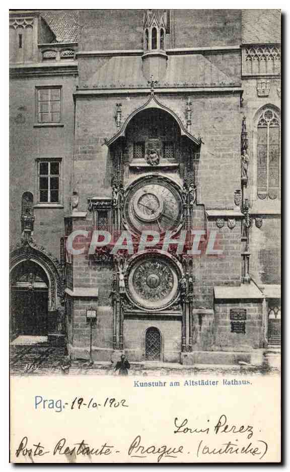 CPA Prag Kinstuhr am Alstadter Rathaus 