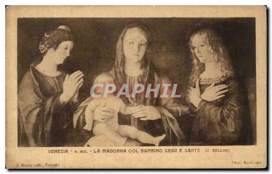 CPA Venezia La Madonna Col Bambino Cesu E Sante