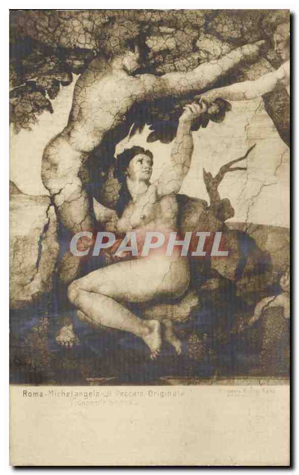 CPA Roma Michelangelo Peccato originale