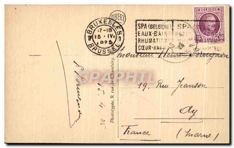 CPA Bruxelles Manneken Pis Chasseur alpin  — Back