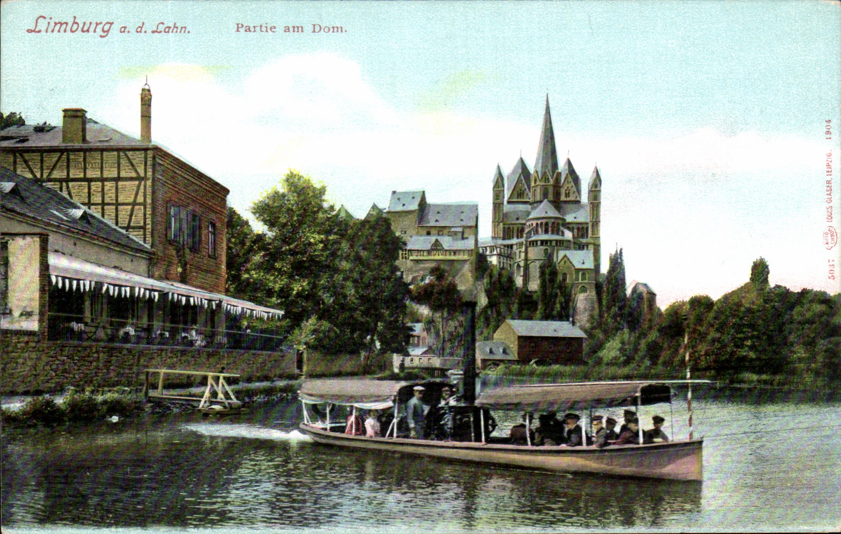 CPA Limburg Partie am Dom Bateau