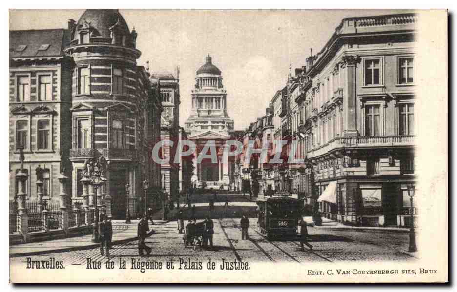 CPA Bruxelles Rue de la Regence et Palais de Justice