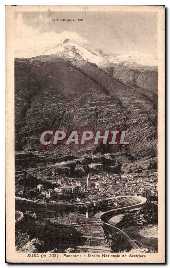 CPA Susa Panorama e Strada Nazionale del Sestriere