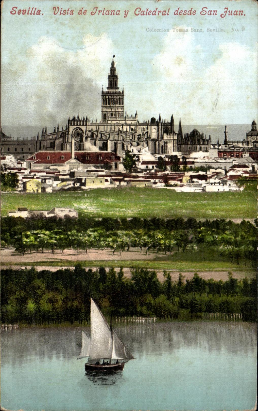CPA Sevilla Vista de Triana y Catedral Desde San Juan