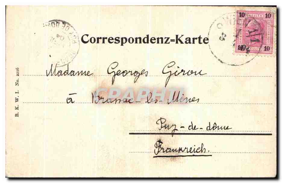 CPA Brunnen Die Macht Zu Lande — Rückseite