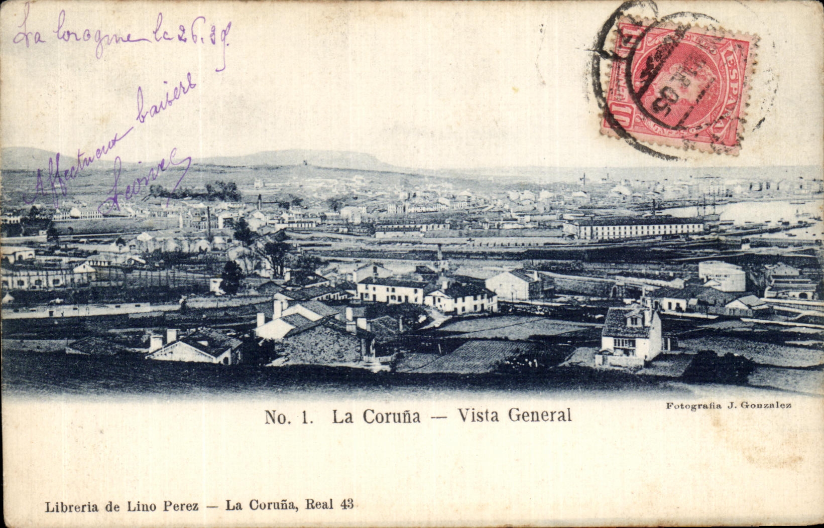 CPA La Coruna Vista General
