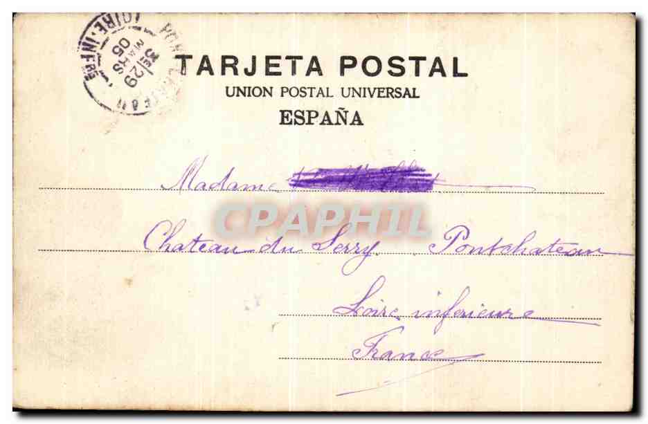 CPA La Coruna Vista General — Rückseite