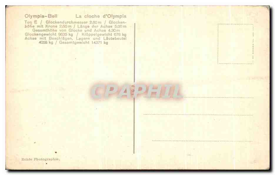 CPA Olympia Glode Fur Oie Olympifchen Spiele in Berlin 1936 Jeux Olympiques  — Rückseite