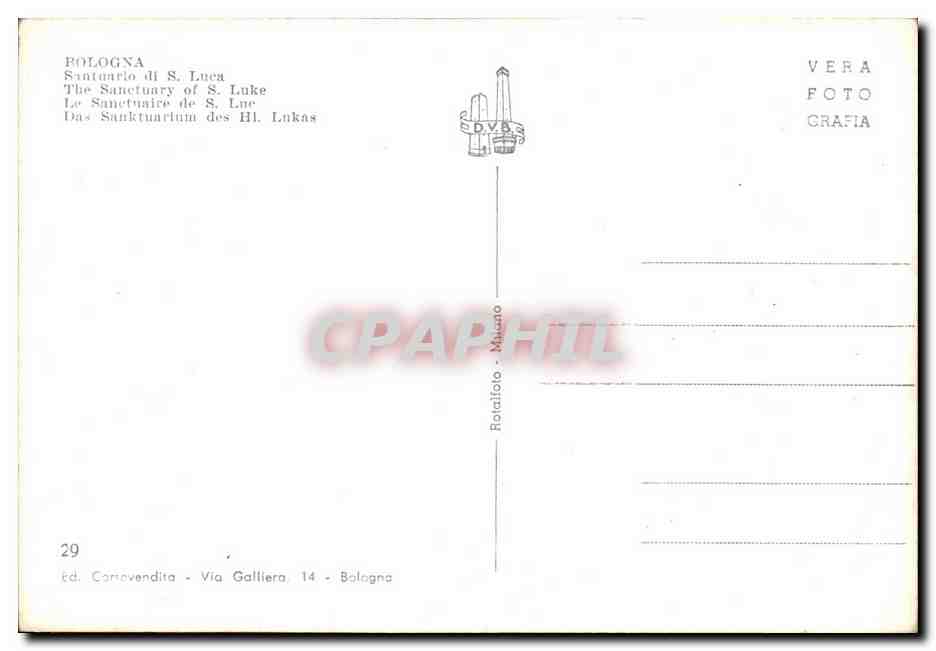 CPSM Balogna Santuaria di S Luca — Rückseite