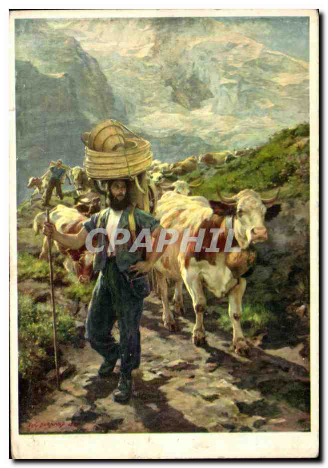 CPSM Aide aux montagnards Berger et vaches