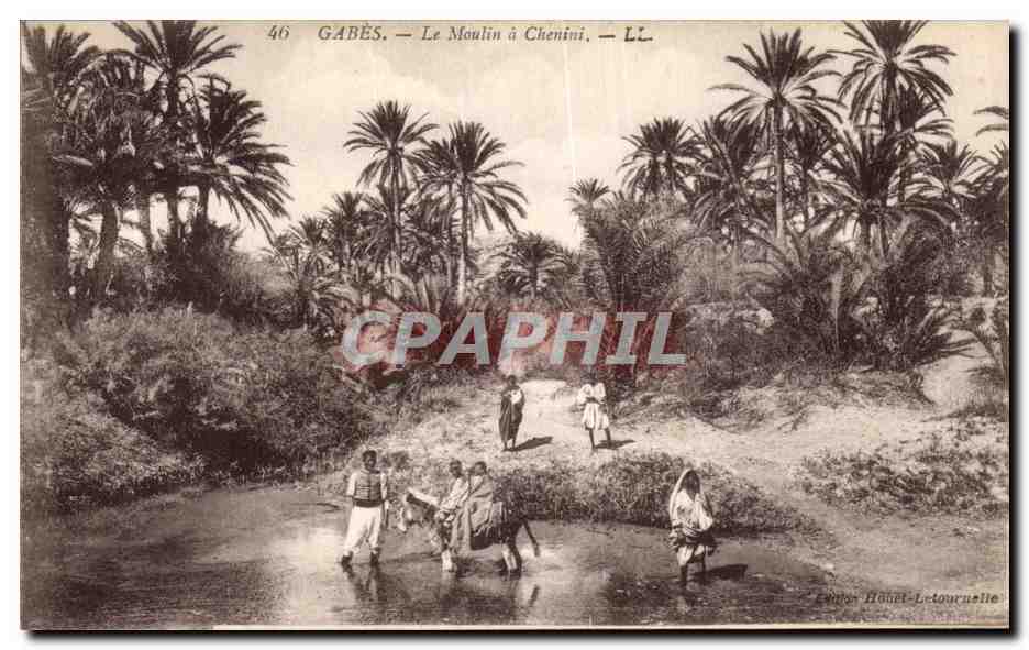 CPA Gabes Le Moulin a Chemini Tunisie