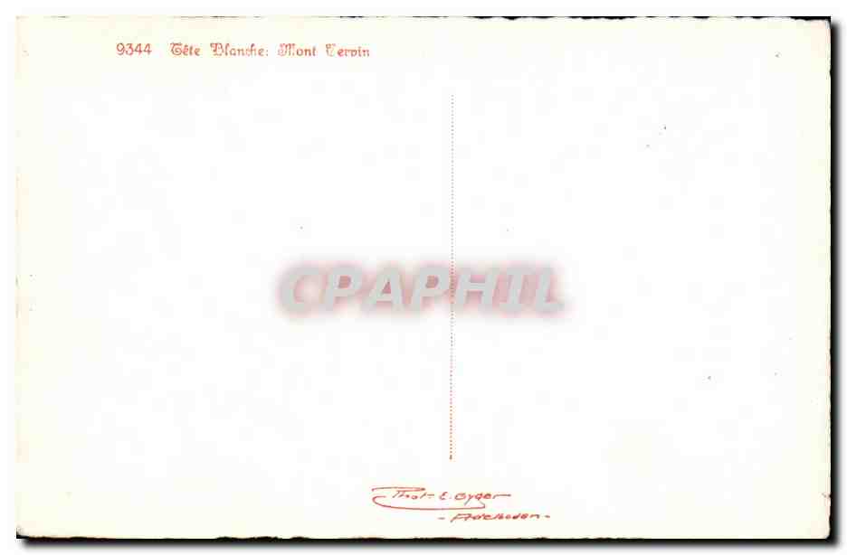 CPA Tete blanche Mont Tervin  — Back