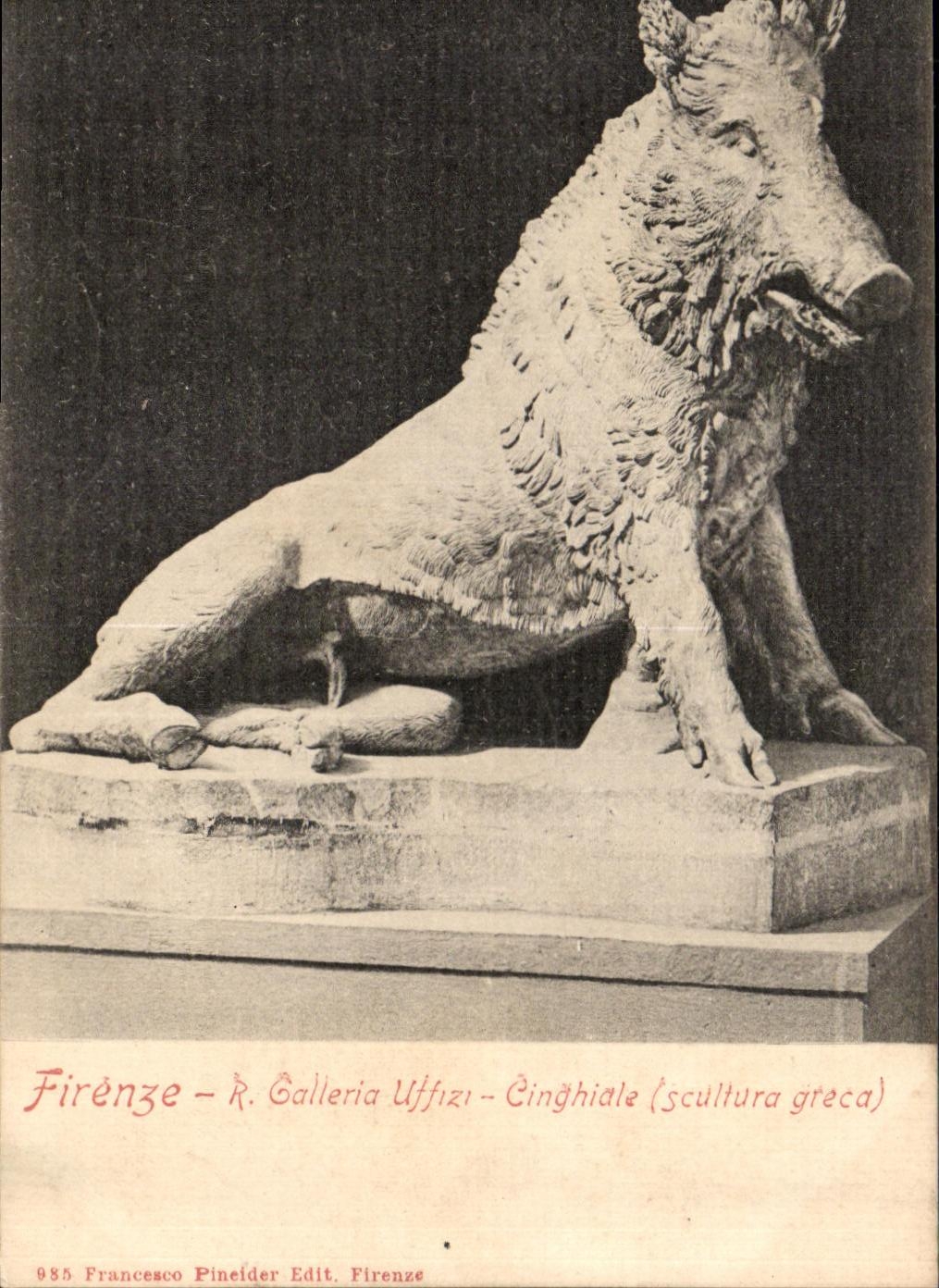 CPA Firenze R Galliera Uffizi Cinghiale Sanglier