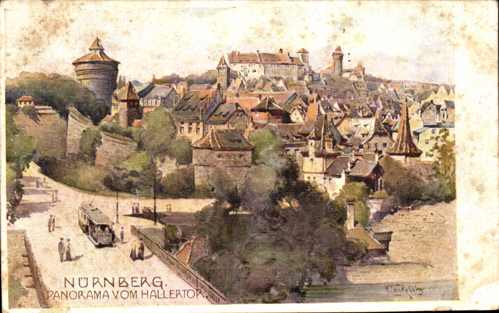 CPA Nurnberg Panorama Vom Hallertop 