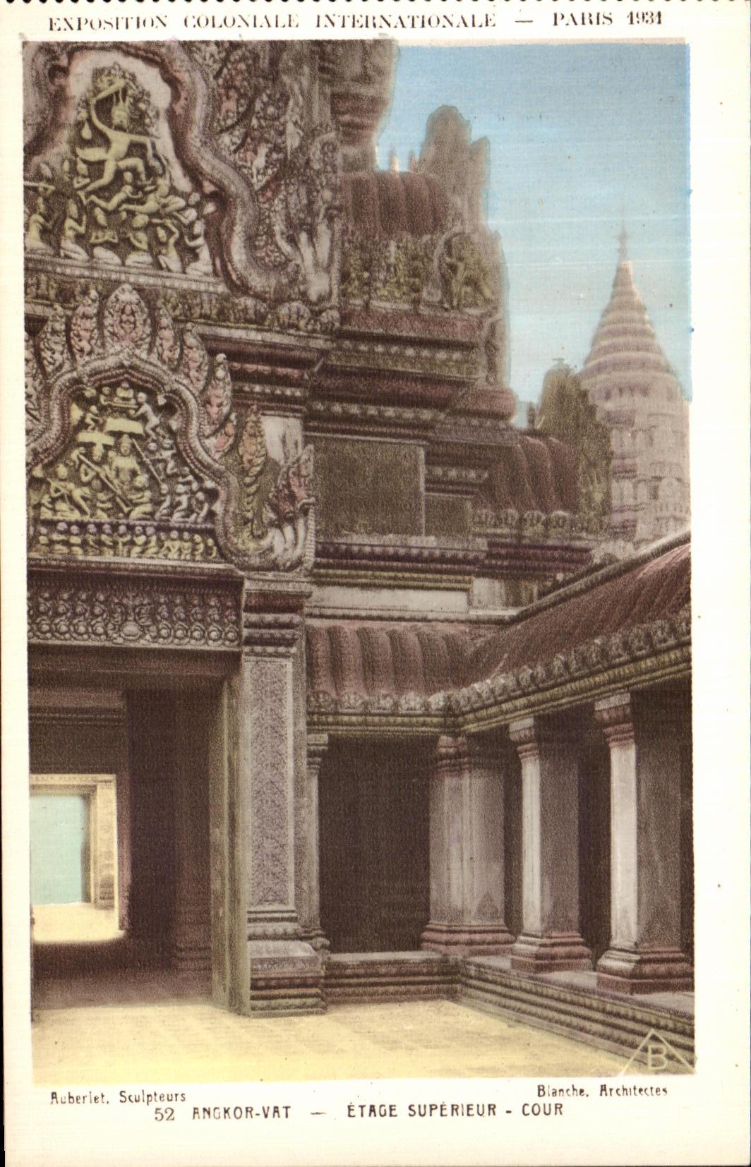 CPA Paris Exposition coloniale internationale Paris 1931 Temple D Angkor Vat Etage Superieur Cour