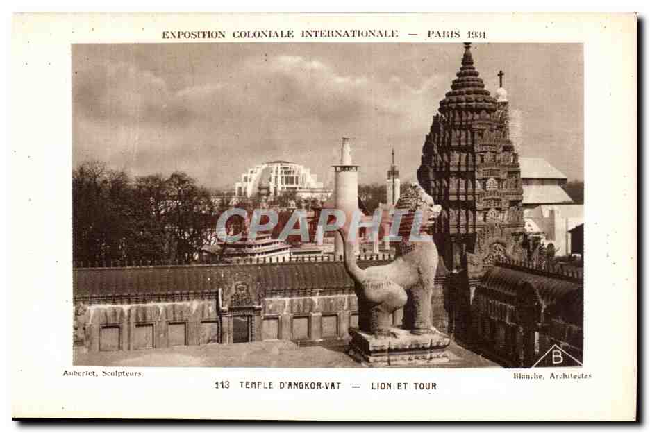 Temple d'Angkor-Vat — Lion et Tour — Exposition Coloniale Internationale — Paris 1931