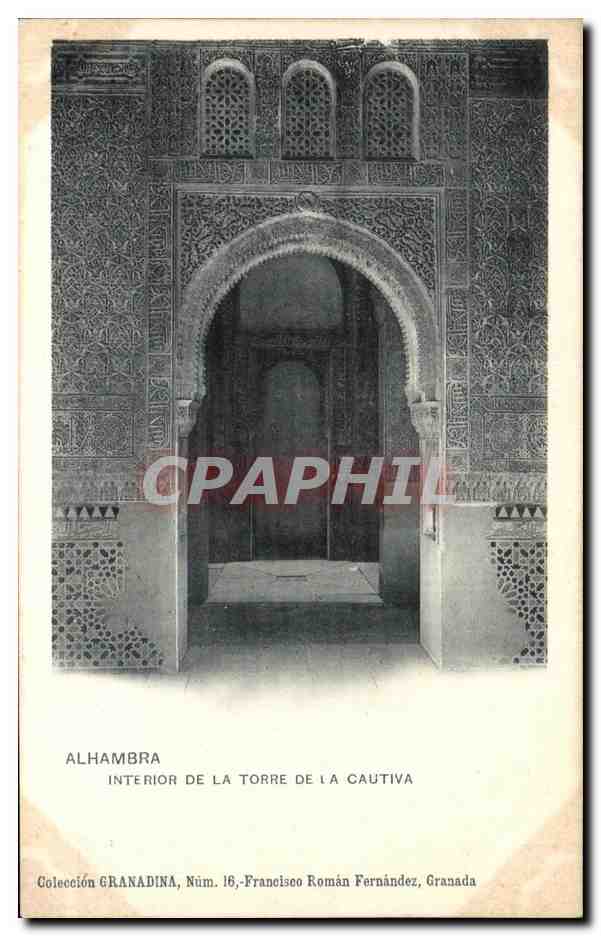 CPA Granada Alhambra Interior De La Torre De La Cautiva