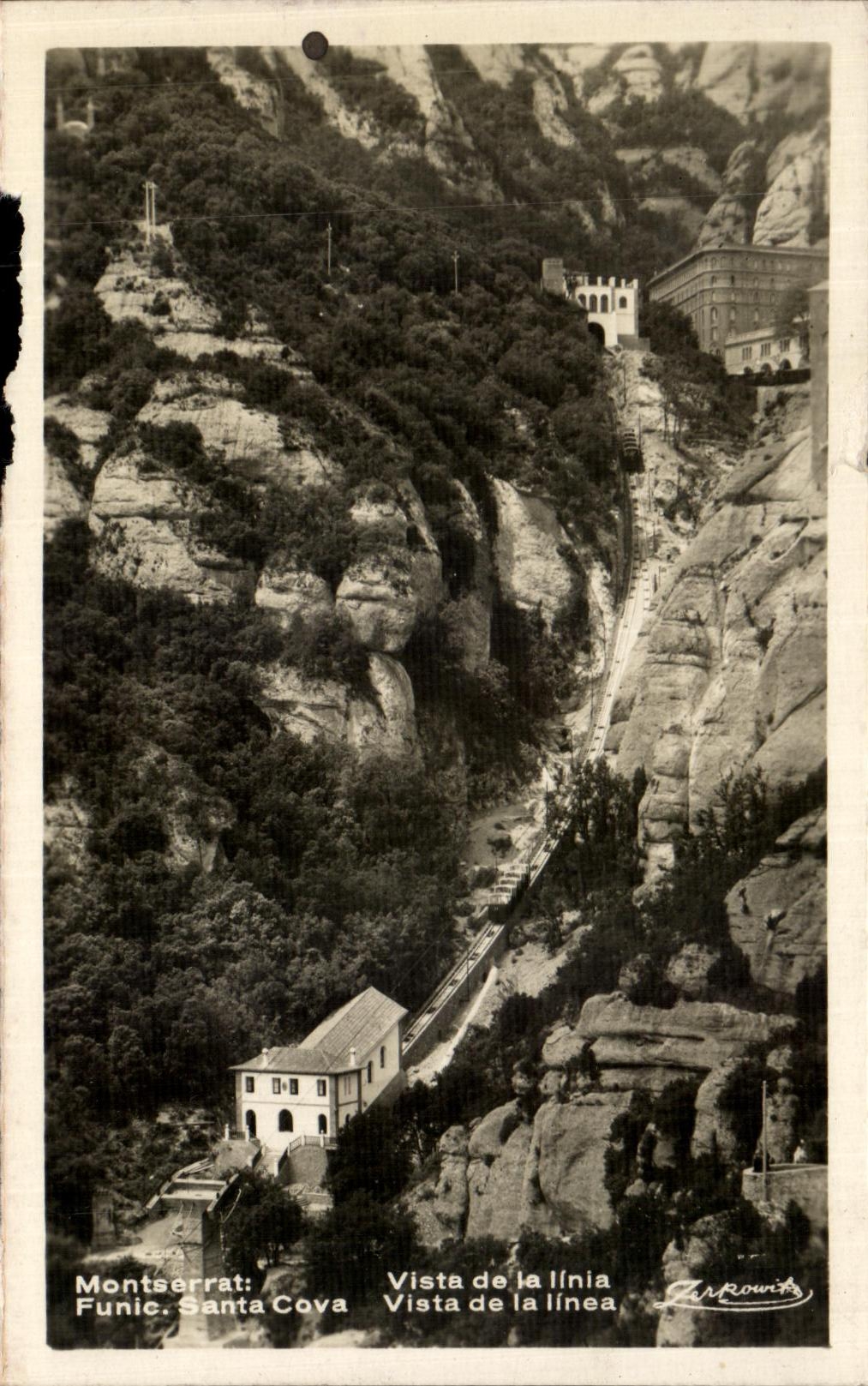 Montserrat: Funic. Santa Cova — Vista de la línea — Zerkowitz