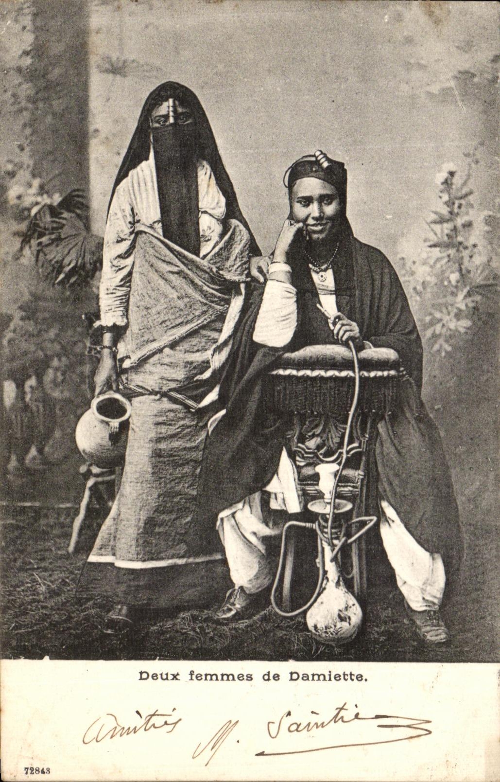 CPA Deux Femmes De Damiette Egypte Folklore Femmes Narguile