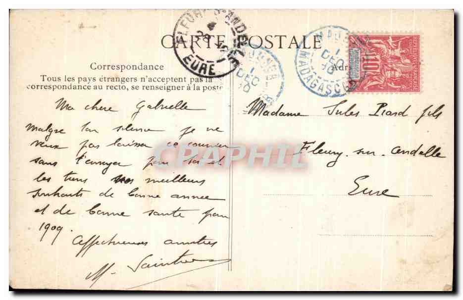 CPA Madagascar Lataniers  — Rückseite