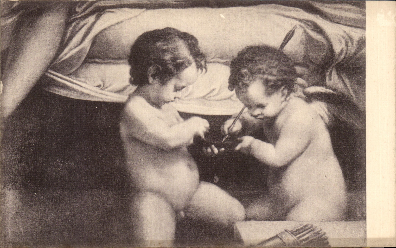 CPA Roma Galleria Borghese I Due Amorini dettaglio della Danea