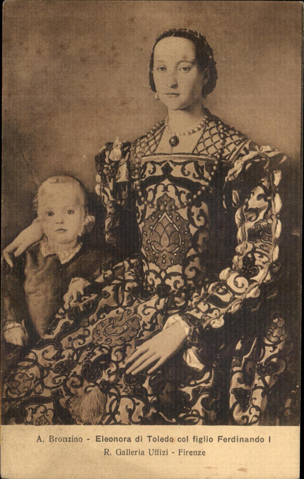 CPA Bronzino Eleonora di Toledo col figlio Ferdinando Firenze