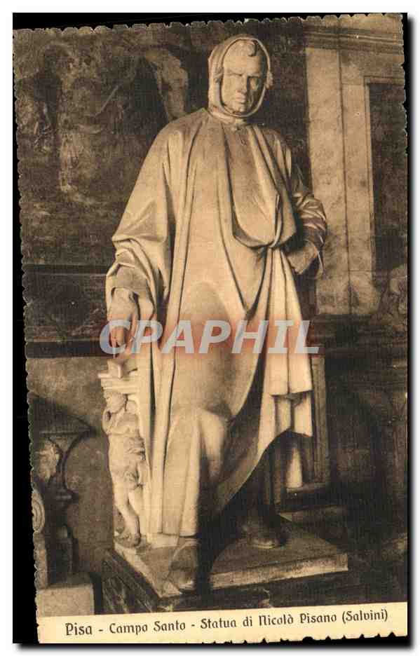 CPA Pisa Campo Santo Statua di Nicolo Pisano 