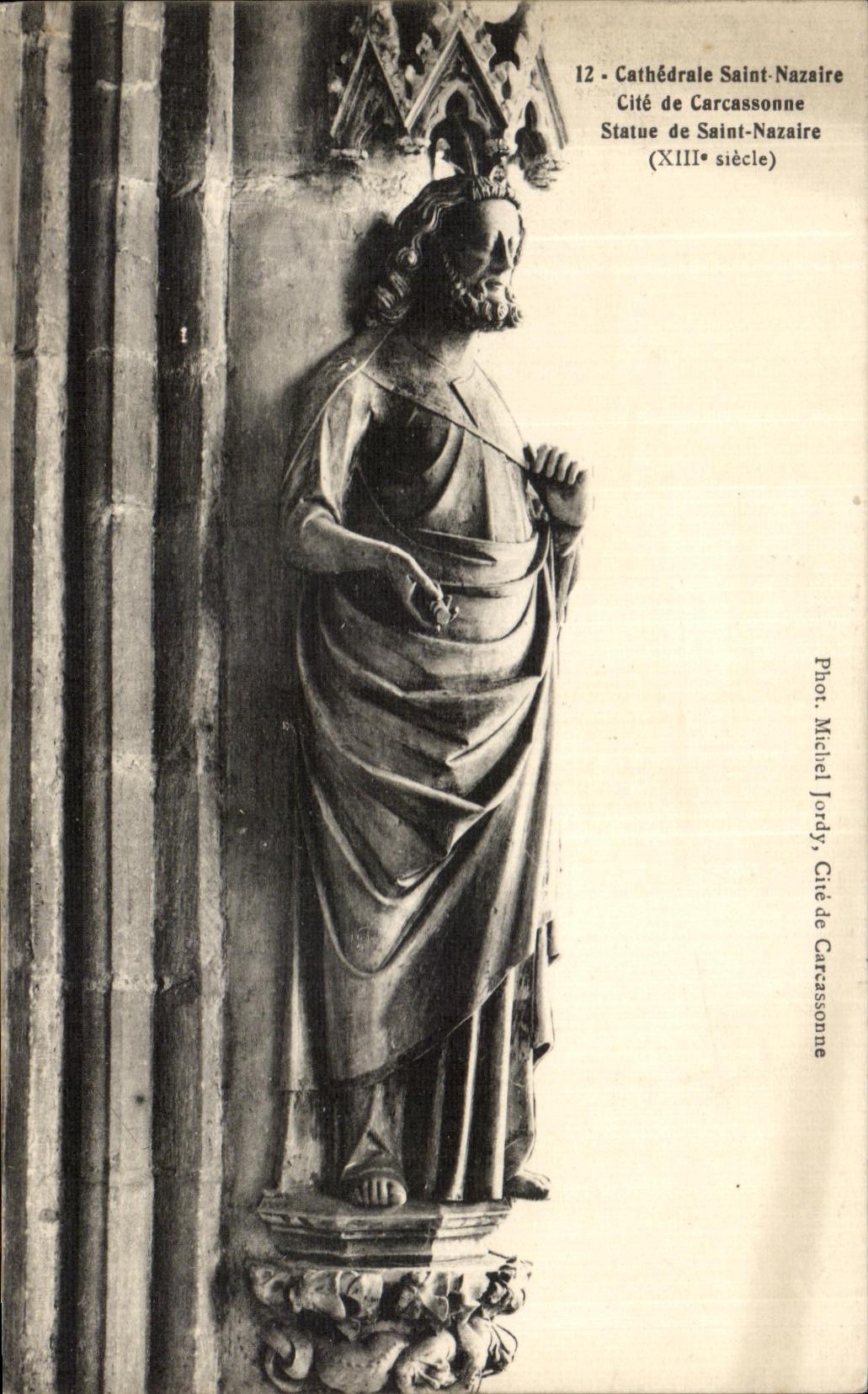 CPA Cathedrale Saint Nazaire Cite de Carcassonne Statue de Saint Nazaire 