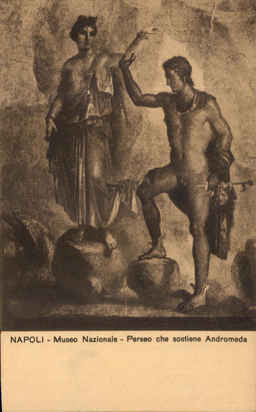 CPA Napoli Museo Nazionale Perso che sostiene Andromeda