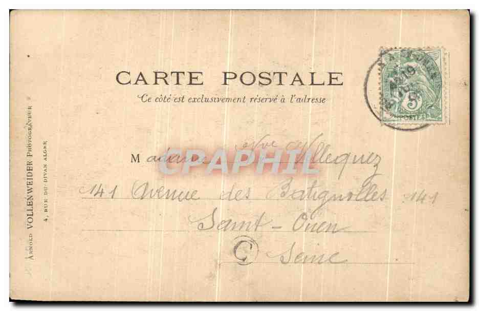 CPA Alger Mendiante Kabyle — Rückseite