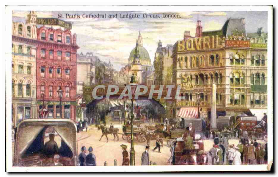 CPA St Paul s Cathedrale and Ludgate Circus London 