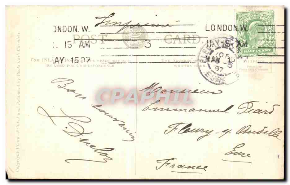 CPA St Paul s Cathedrale and Ludgate Circus London  — Rückseite
