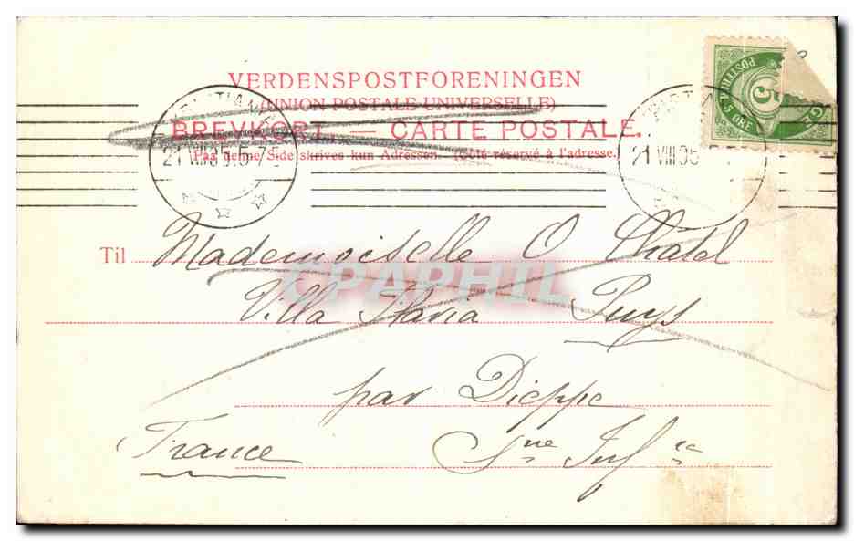 CPA Carl Johansgade ChristianiaNorvege — Verso
