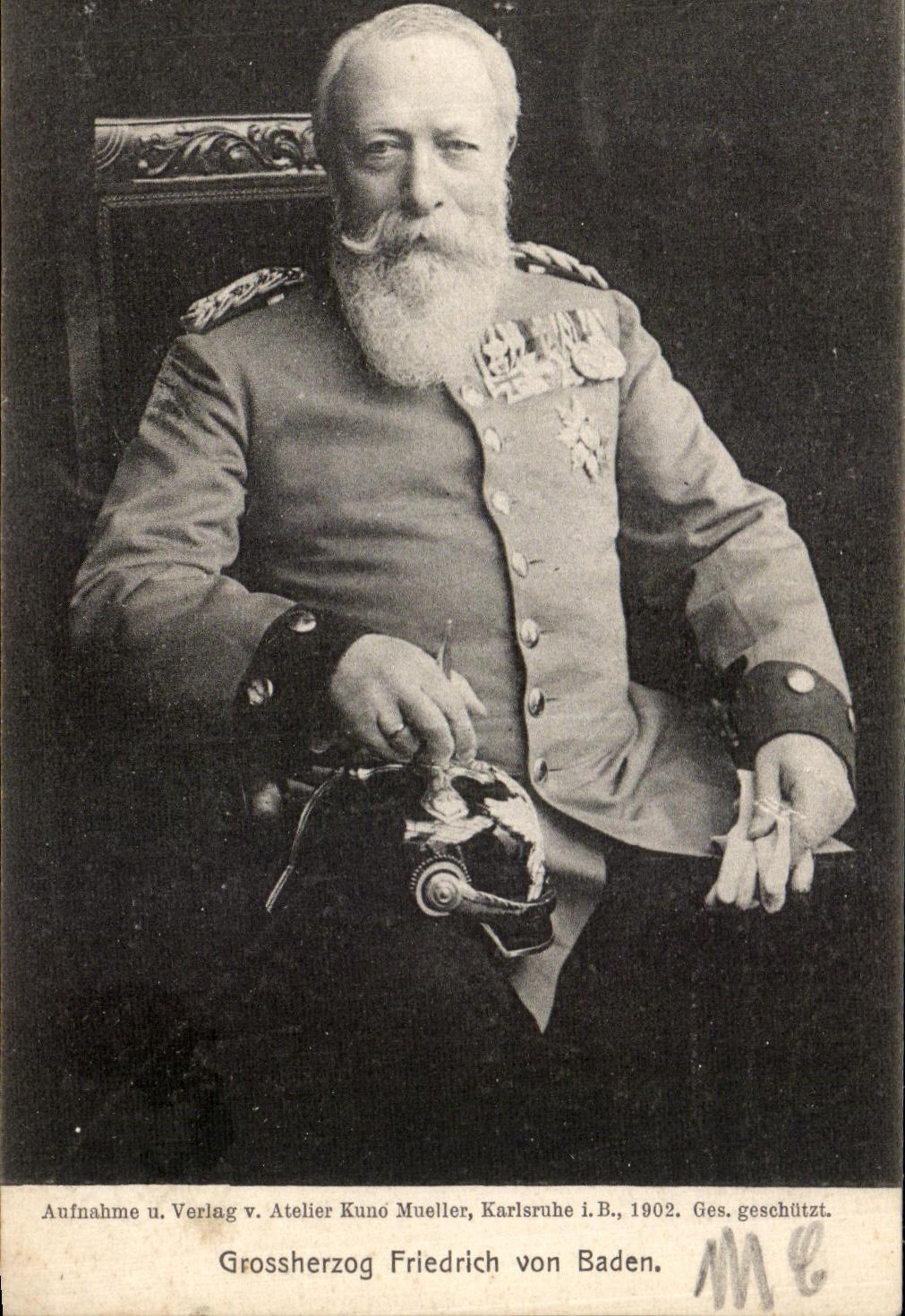 CPA Grossherzog Friedrich Von Baden Militaria
