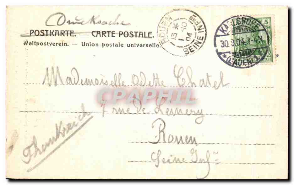 CPA Grossherzog Friedrich Von Baden Militaria — Rückseite