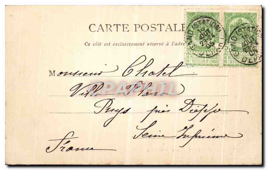CPA Gand Le Rabot 1489 Francois Morael — Back