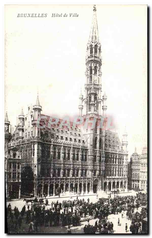 CPA Bruxelles Hotel de Ville Marche