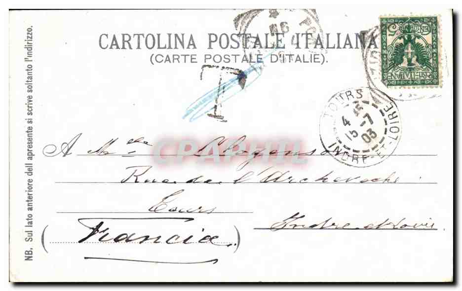 CPA Porto Maurizio Vista della Vecchia Citta — Rückseite