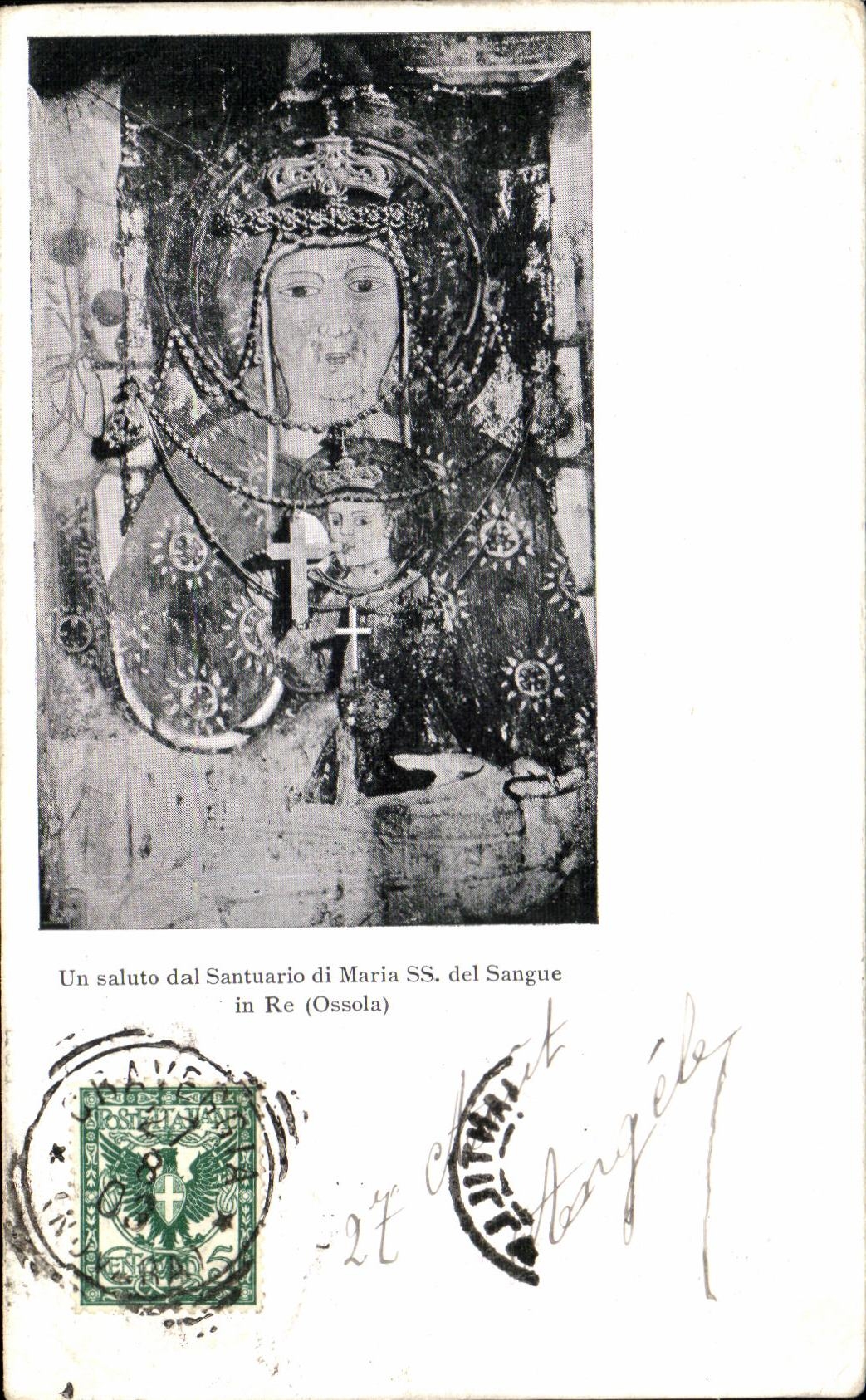 CPA Un Saluto dal Santuario di Maria Ss del Sangue in Re 