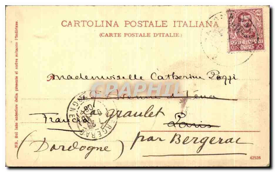CPA Spoleto Palazzo Arroni Ninfeo — Rückseite