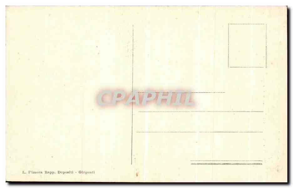 CPA Girgenti Avenzi dei Temple di Cestare e Polliuce — Rückseite