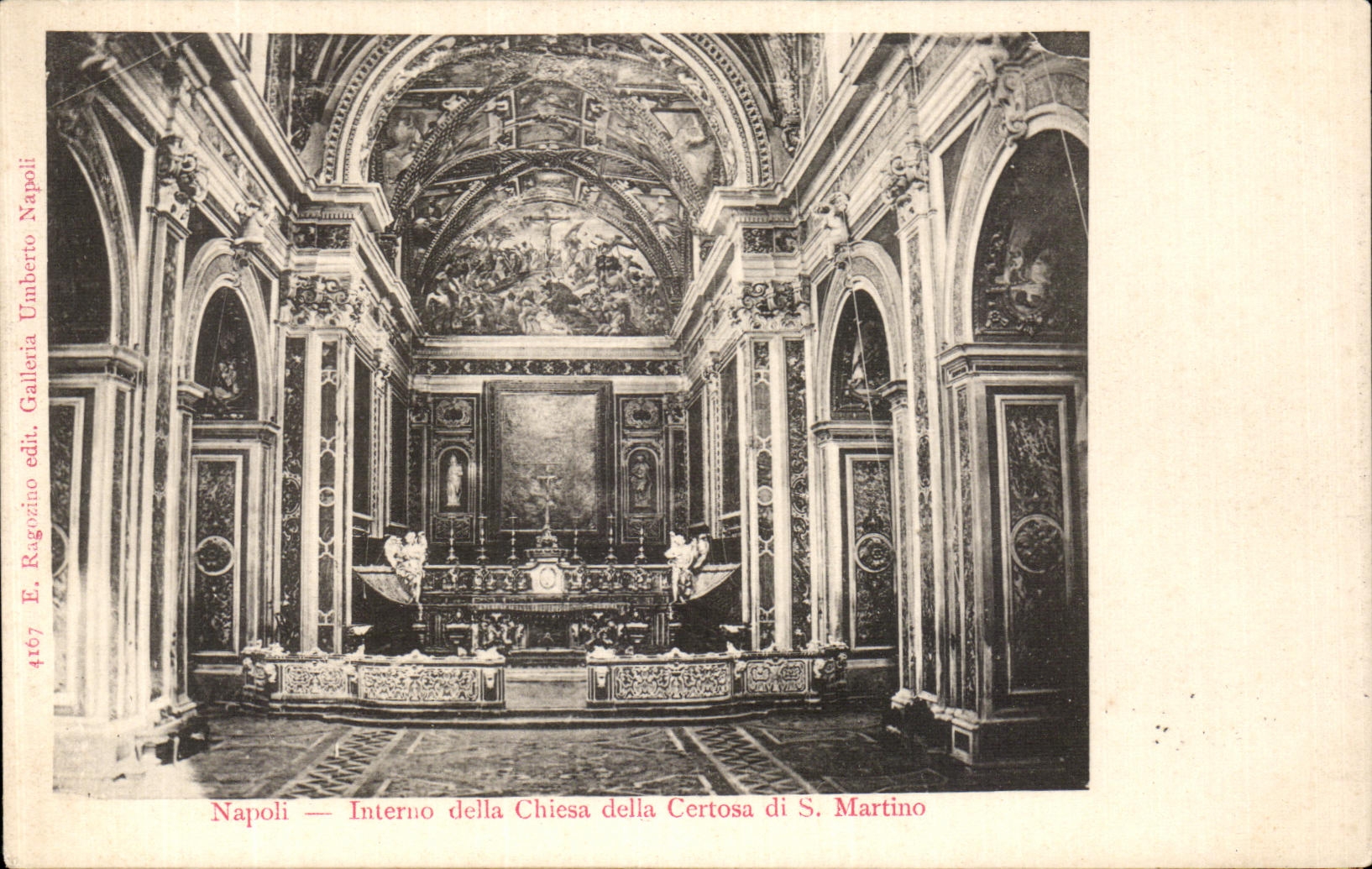 CPA Napoli Interio della Chiesa Cerstosa di S Martino 